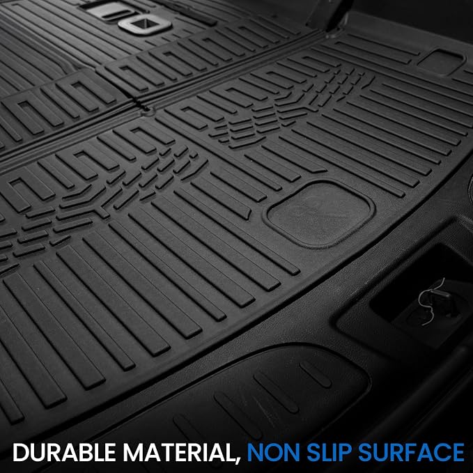 Cargo Mat Backrest Mats for 2016-2025 2026 Dodge Durango 6/7 Seats Car Mat Accessories, All Weather TPE Cargo Liner Trunk Mat SXT GT RT SRT 392 Hellcat(Cargo Mat+3rd Row Backrest Mats)