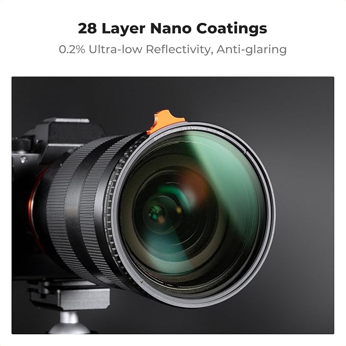 K&F CONCEPT 72mm Black Diffusion Mist 1/4 Effect & Variable ND2-400 ND Lens
