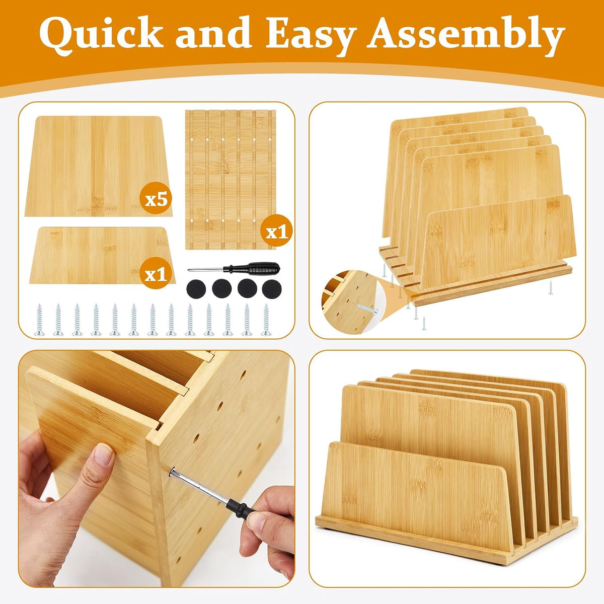 Unittype Bamboo Multi Device Organizer, 5 Slots