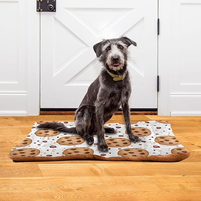 Cookies Pet Bed Cute Dog Bed Mat Absorbing Non Slip Pad Pet Sleeping Mat for Small, Medium, and Large Dogs Puppy Cat 24 in x 18 in