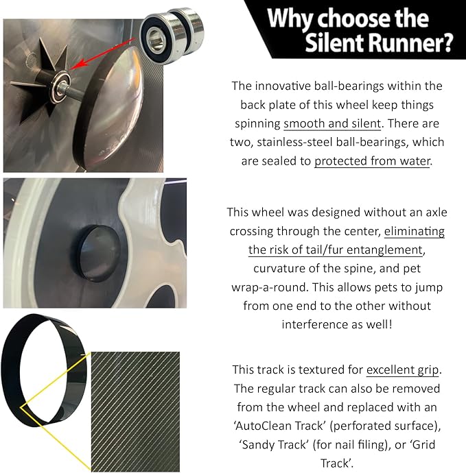 Silent Runner Glow Wheel - 12" Regular - Exercise Wheel (Wheel + Autoclean Track + Sandy Track + Attachment)