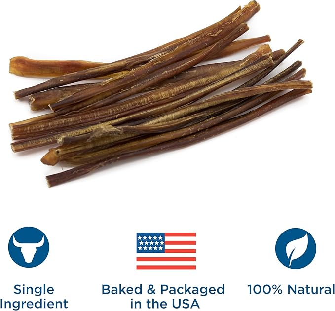 Best Bully Sticks 12 Inch Bully Sticks for Dogs - 12 Count (Pack of 1) - Natural, Easily Digestible, Grass-Fed Beef, Grain and Rawhide Free