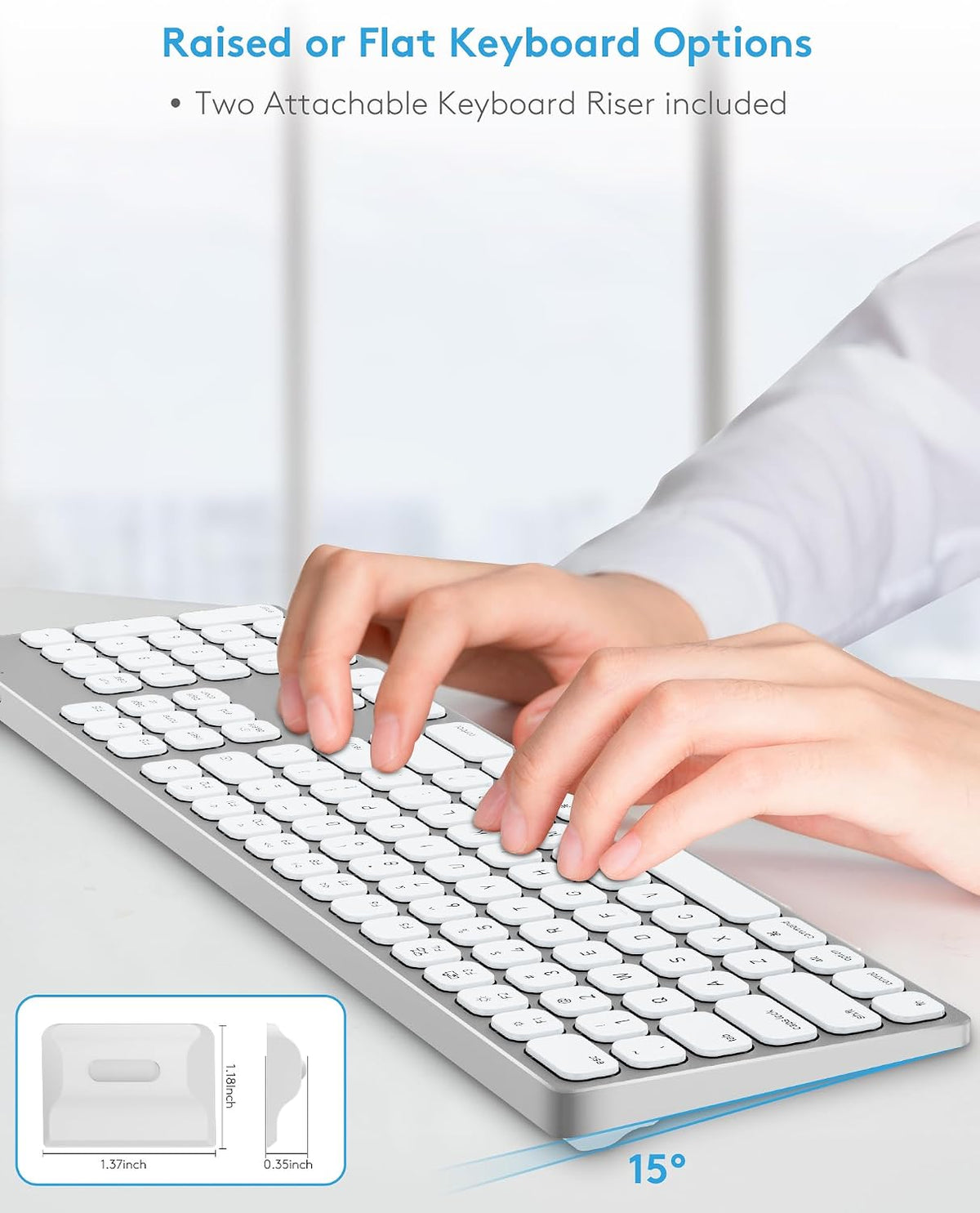 9H Aluminum USB Wired Keyboard with Numeric Keypad for Mac & PC