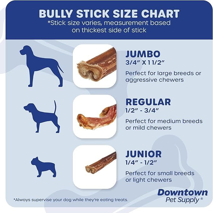 Downtown Pet Supply USA Sourced Bully Sticks for Dogs - Grass-fed Beef Chews, Low-Odor & Rawhide-Free, Long Lasting Dog Treats - Healthy, Safe & Delicious Chews (12" 10 Pack)