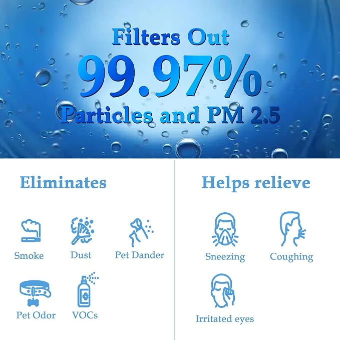InvisiClean 2-Pack 3-in-1 H13 True HEPA Replacement Filter, Fit