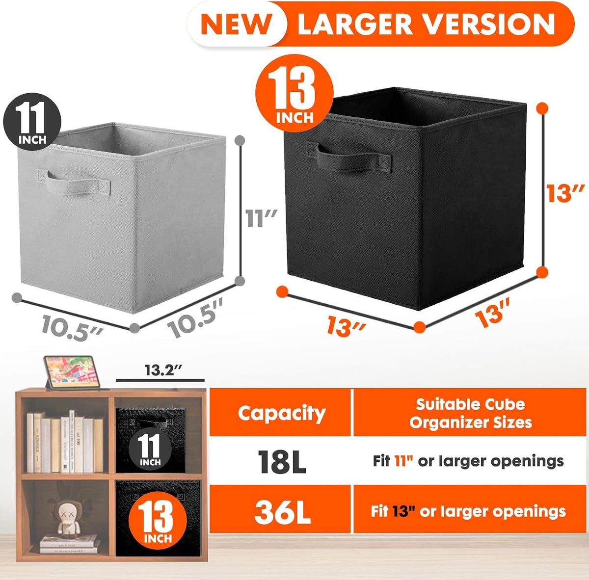 ShellKingdom Storage Bins, Foldable Fabric Storage Cube And Cloth Organizer