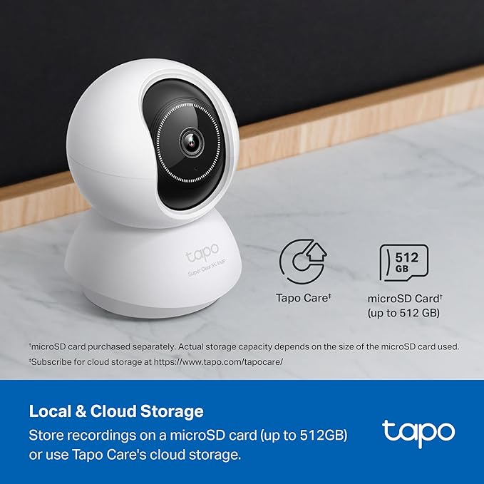 Tapo 3K 5MP Indoor Security Camera for Baby Monitor, Pet Camera w/Smart Motion Tracking, 360° Pan/Tilt, IR Night Vision for Home Security, Works w/Alexa & Google, RoomCam 3K 360°