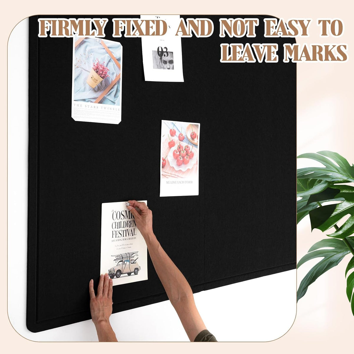 Extra Large Felt Bulletin Board, 96" X 48" Foldable Pin Board, Black