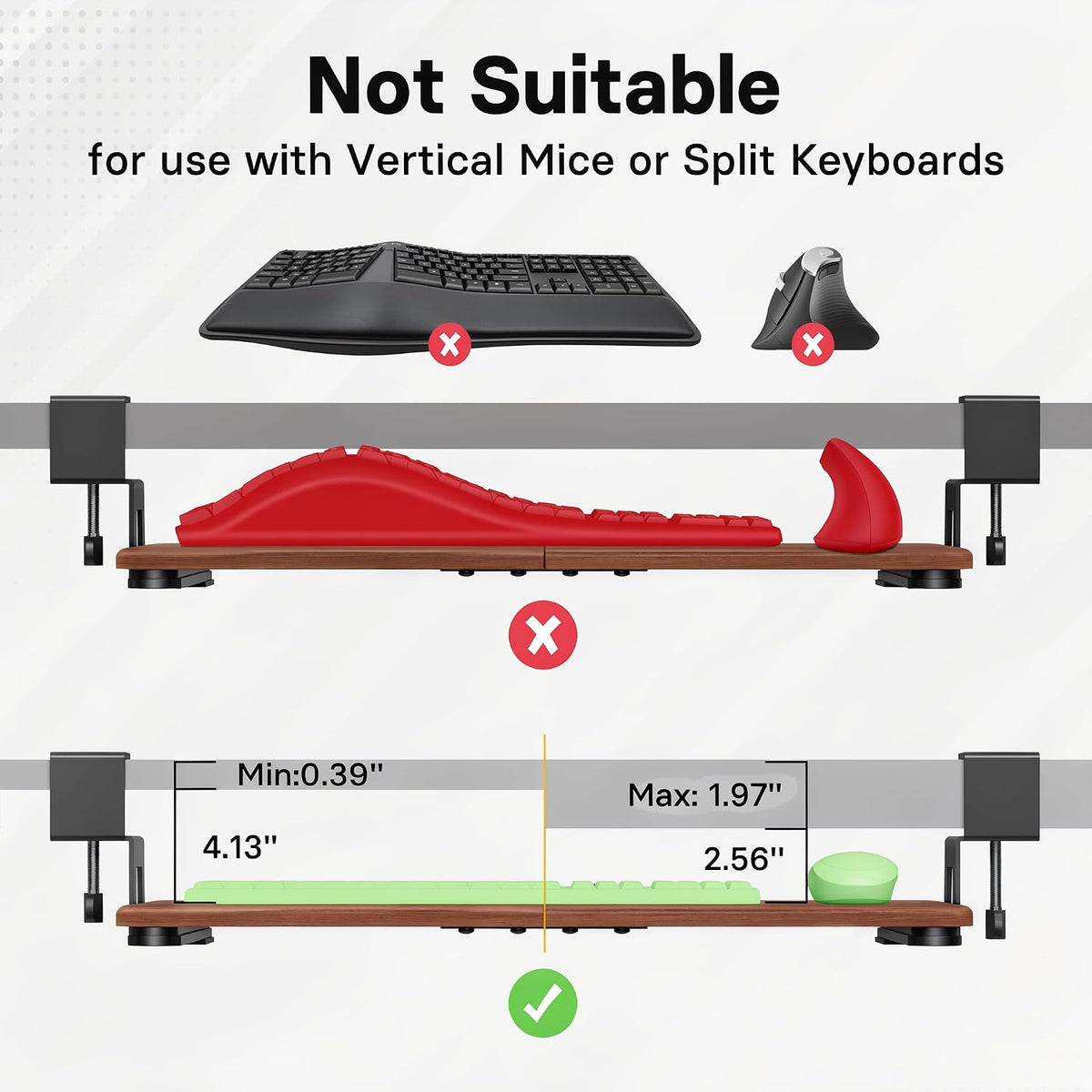 BONTEC Under Desk Keyboard Tray, Pull-Out Keyboard & Mouse Platform