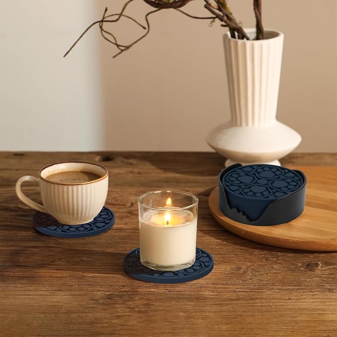 Blue Silicone Coasters Set of 6