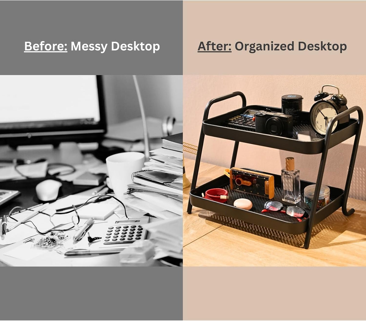 Multifunctional Desk Organizer Rack, Storage Display Shelf