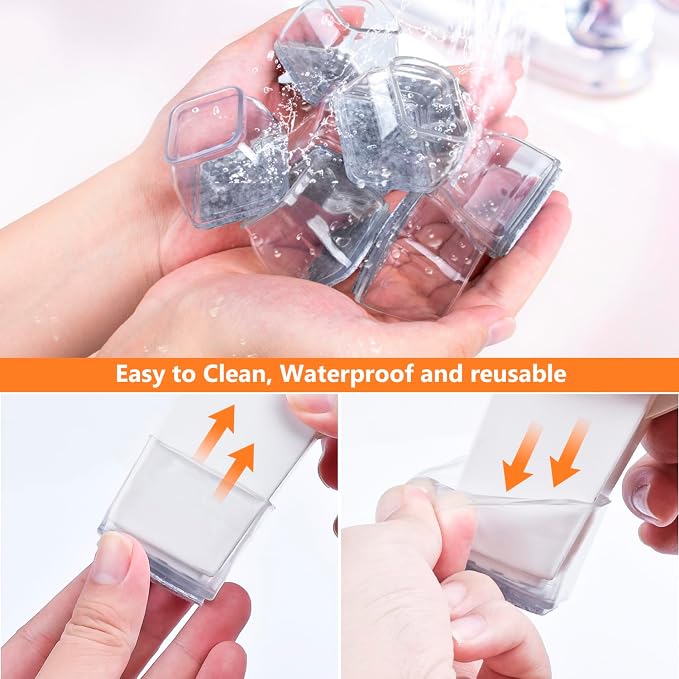 16pcs Square Chair Leg Floor Protectors, Furniture Pads