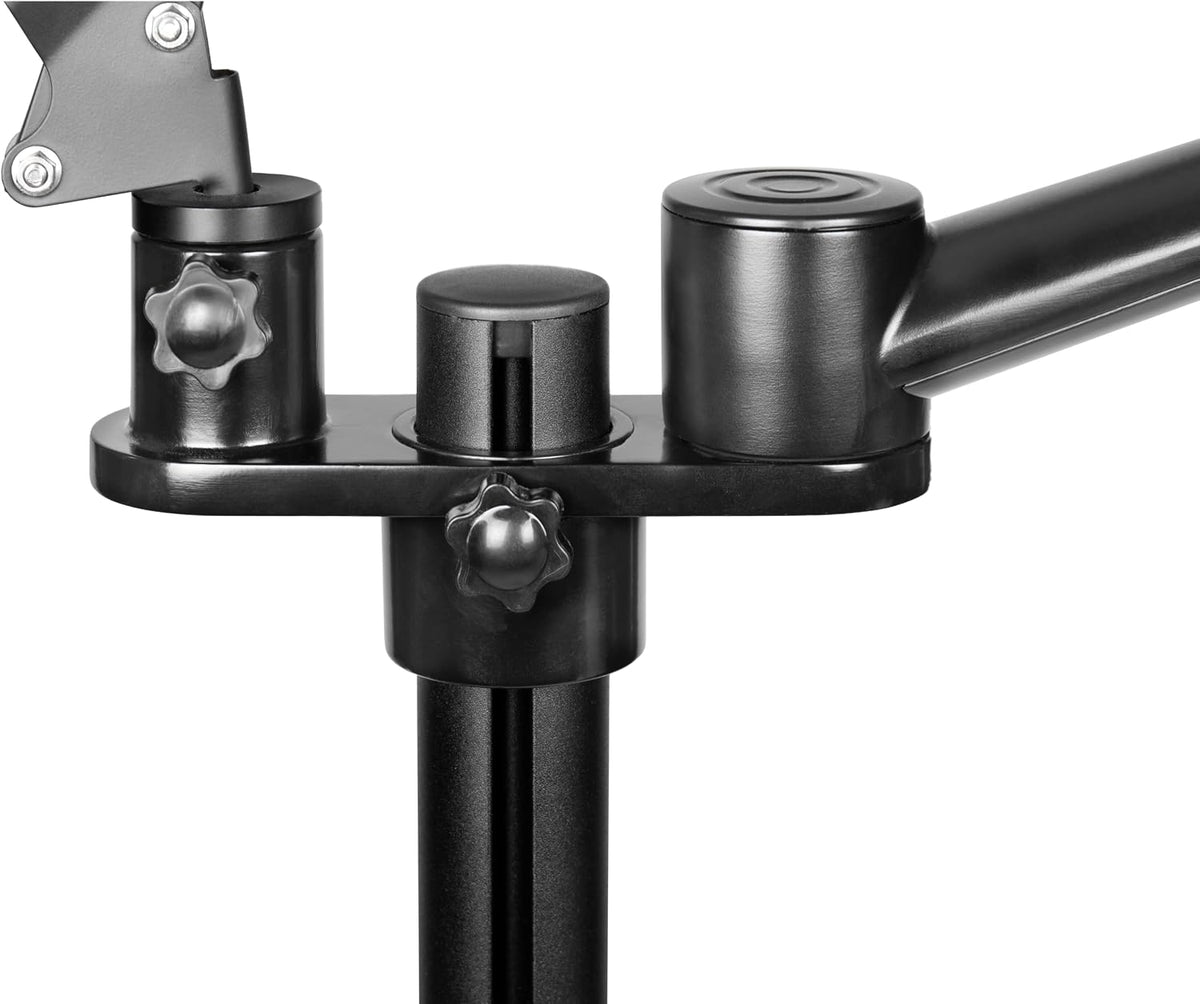 Gator Frameworks 5-in-1 Mobile Content Creator Streaming Stand with Wheeled Tripod Base – Includes Smartphone, Tablet, Laptop Clamps, Ring Light, and More! (GFW-STREAMSTAND-W)