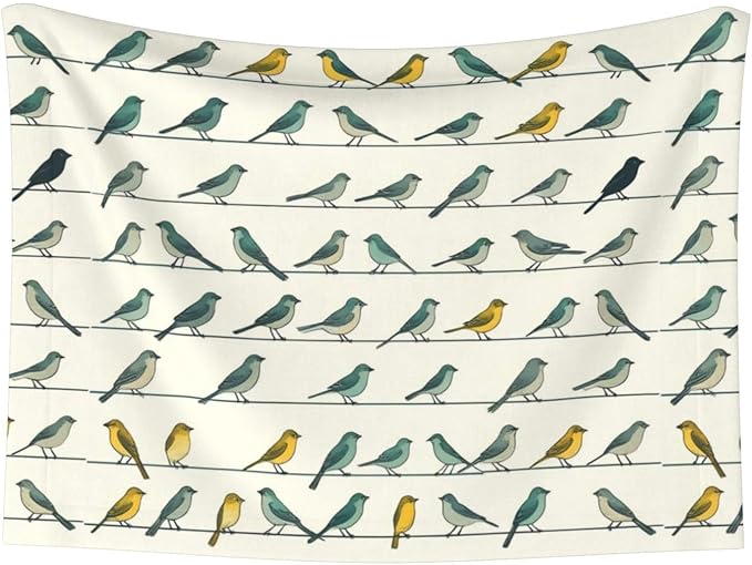 Double Sided Pet Bed Blanket for Added Cushion Warmth, Birds Animal Flying, Reversible Cover with Textured Dot Surface for Existing Beds Standalone Mat