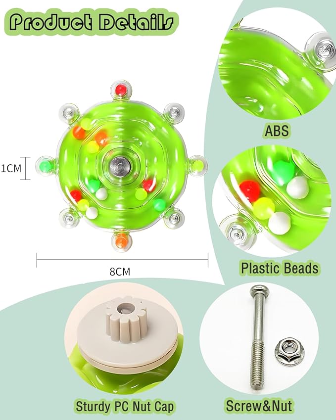 Bird Toys, 2PCS Upgraded Conure Toys Parrot Rotating Toy Parakeet Spinning Toys Bird Rattle Toys Bird Cage Accessories for Small to Medium Birds