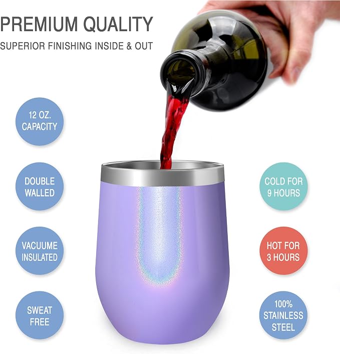 CHILLOUT LIFE 12 oz Stainless Steel Wine Tumbler