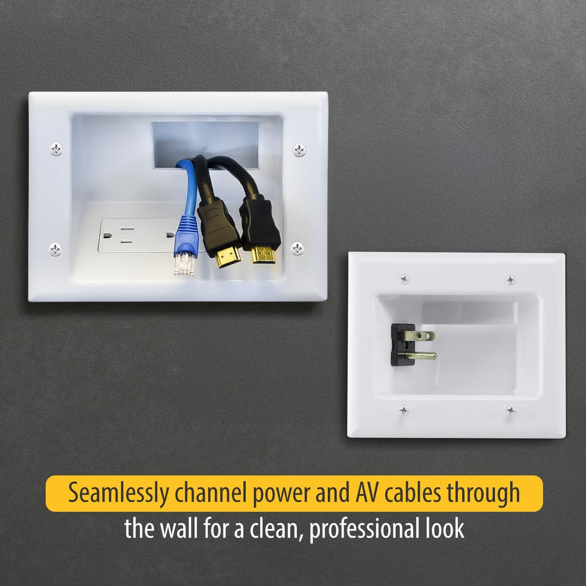 DataComm Electronics Recessed Pro-Power Kit, in-Wall Cable Management