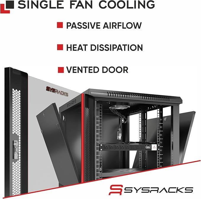 Sysracks 9U Wall Mount Server Rack Cabinet, 19” Locking Network Rack, 24” Deep