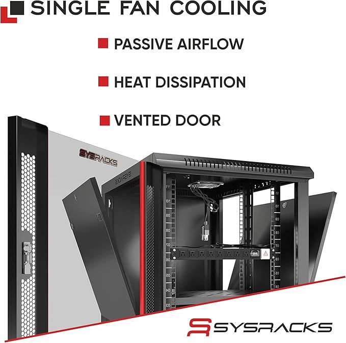 Sysracks 18U Wall Mount Server Rack Cabinet, 19” Locking Network Rack, 24” Deep
