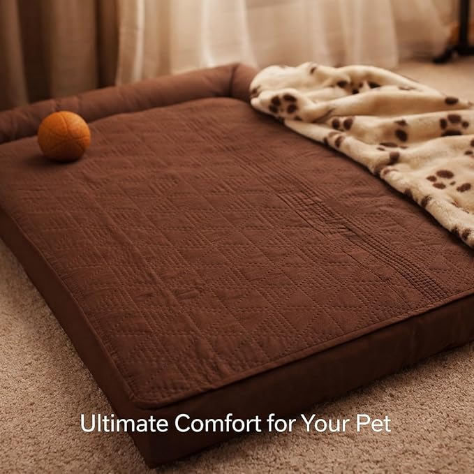 Waterproof Dog Bed Cover, Furniture Protector, Brown 52x82in - Slip, Washable, Non Slip Bottom, Pet Sofa and Bed (30x70in/ 76.2x177.8cm)