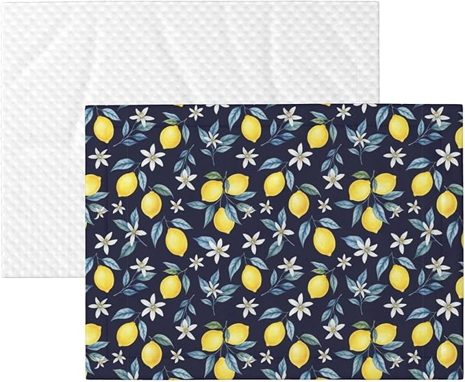 Pet Blanket for Travel and Home, Citrus Fruit Flower Lemon Green, Reversible Plush Dot Design with Soft Grip Texture on One Side Perfect for Car Seats Moving Vehicles
