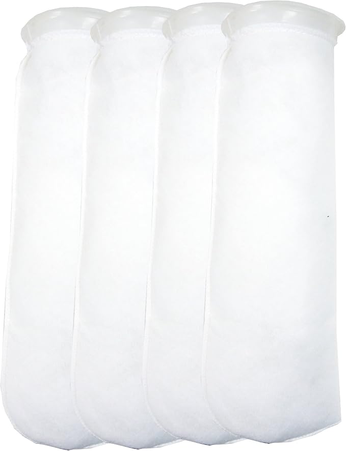 4 Pack - 4 Inch Ring Filter Socks 200 Micron - Aquarium Felt Filter Bags -4