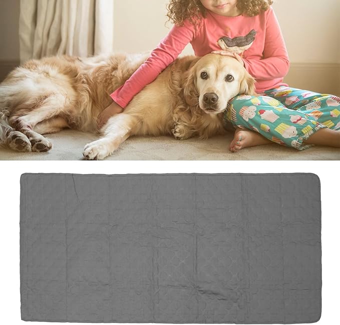 Dog Bed Blankets, Pet Bed Cover for Couch Sofa Bed, Anti Slip Bottom Bite Furniture Protector with TPU Layer, Deep Gray Four Leaf Clover (52x82inch)