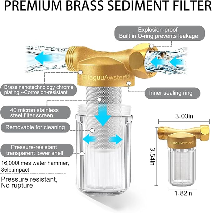 FA21 Washer Water Filter Reusable, brass garden hose filter