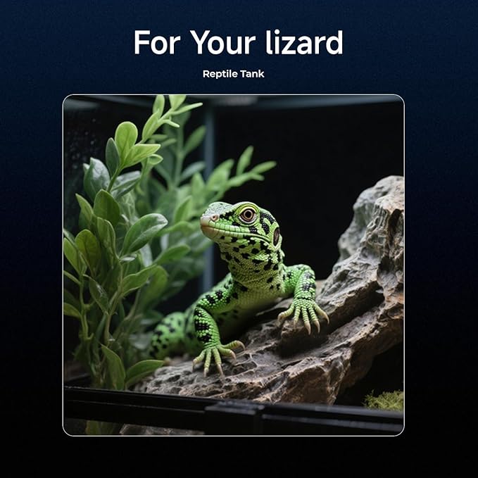 2K HD Reptile Tank WiFi Camera, 140° Wide-Angle Night Vision for Bearded Dragon, Gecko, Chameleon & Exotic Lizards, Anti-Glare Glass Mount, Two-Way Audio, AI Motion Alerts, 24/7 Recording