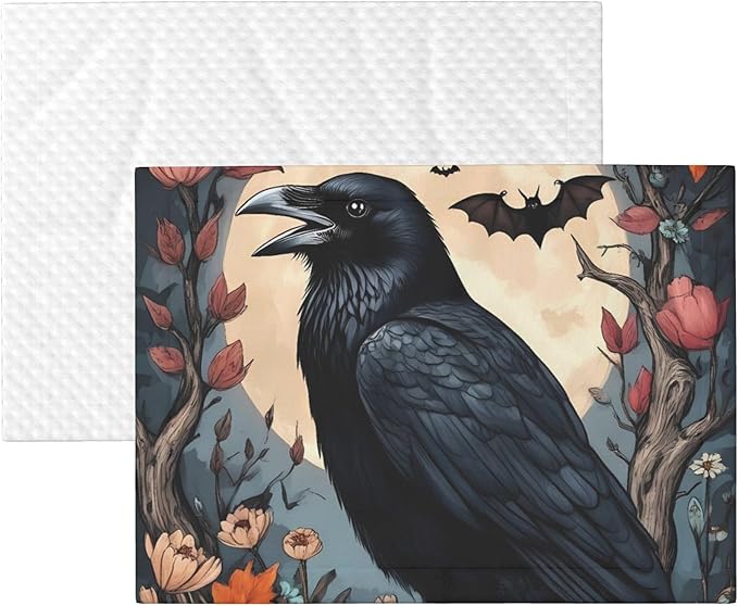 Waterproof Dog Blanket Soft Pet Blanket for Puppy Cat, Fleece Cat Throw Blankets for Furniture Bed Couch Sofa Reversible - Moonlit Crow Blossoms