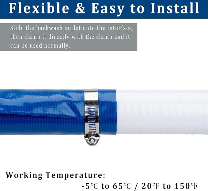 2-1/2 in x 100 ft Pool Backwash Hose Heavy Duty Drain Discharge Double PVC Lay