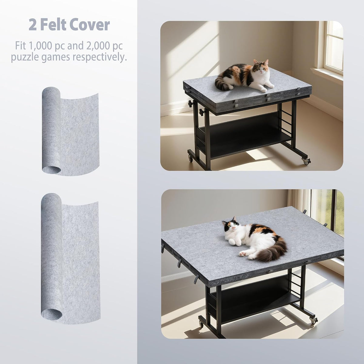 Tektalk 2000 Piece Foldable Felt Jigsaw Puzzle Board - Dark Gray