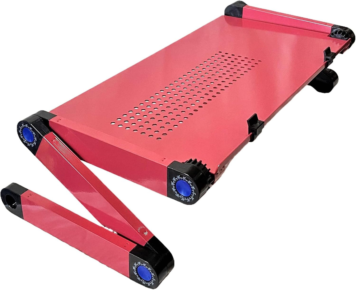 Adjustable Laptop Computer Lap Desk Portable Multifunctional Cooling Ergonomic Vented Table TV Bed Tray Stand Mount Holder(480 * 260mm, Pink)