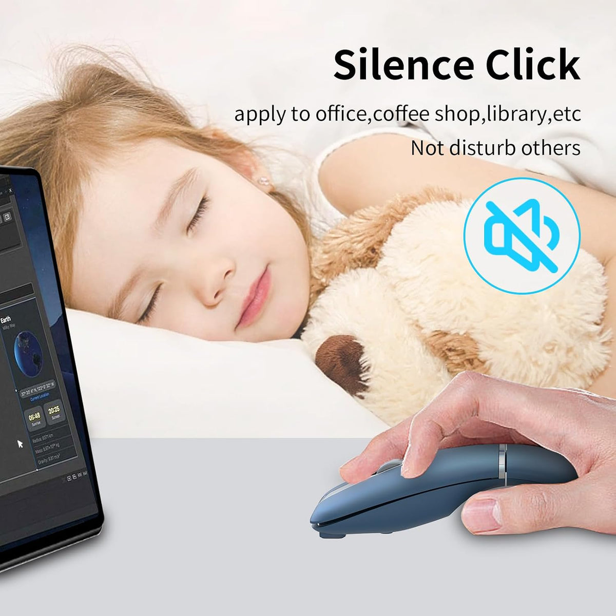 Bluetooth Arc Travel Mouse - BT & USB Wireless Dual Mode, Rechargeable