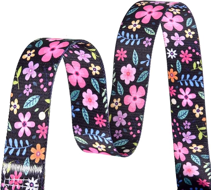 Dog Collar with Bohemia Floral Tribal Geometric Patterns - Soft Ethnic Style Collar Adjustable for Small Medium Large Dogs(Floral,L)