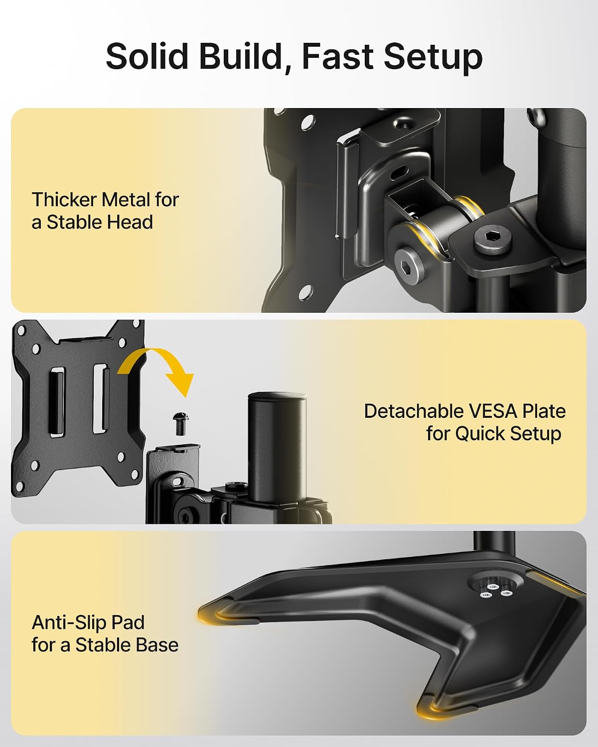 monTEK Freestanding Stacked Dual Monitor Stand for 17-32", 22 lbs Each