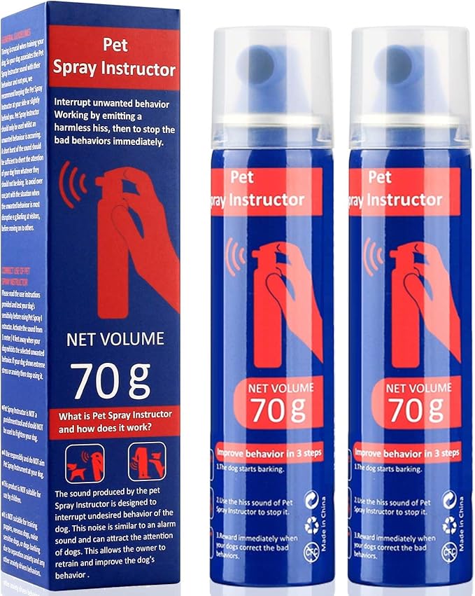 Dog Corrector Spray 70ml 2 Pack Pet Trainer Spray, Corrector Spray for Dog to Stops Barking, Jumping Up, Food Stealing, Dog Fights, Avoidance, Unwanted Dog Behaviour
