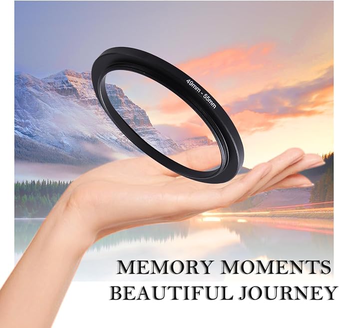 49-55mm Step-Up Ring Adapter, 49mm to 55mm Step Up Filter Ring