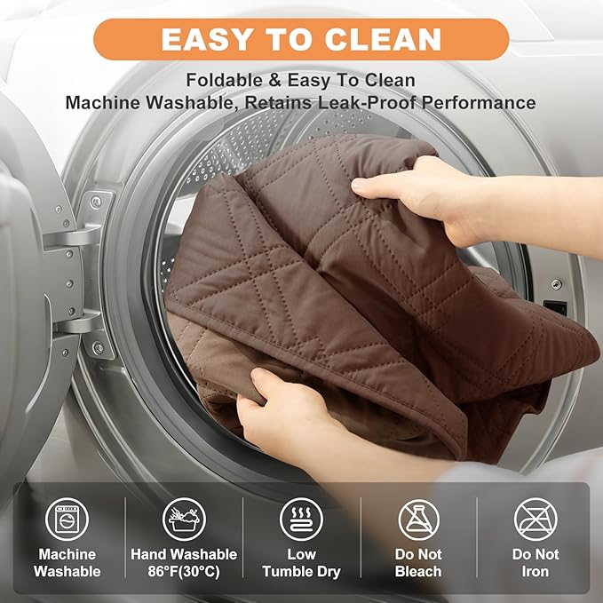 100% Waterproof Dog Couch Protector, Triple-Layer Waterproof Dog Bed Cover Pet Blanket Reversible 2-Tone Sofa Shield, Non-Slip Furniture Guard for Pets(35×71 Inch, Brown+Taupe)