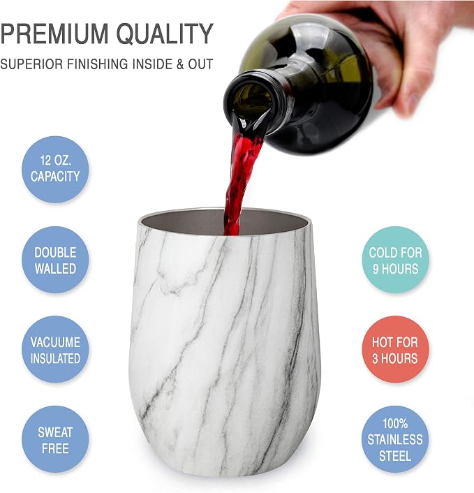 CHILLOUT LIFE 12 oz Stainless Steel Wine Tumbler