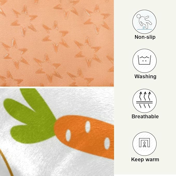 Pet Bed Rabbit Paw Carrot Dog Bed Mat Absorbing Non Slip Pad Pet Sleeping Mat for Small, Medium, and Large Dogs Puppy Cat 36 in x 24 in
