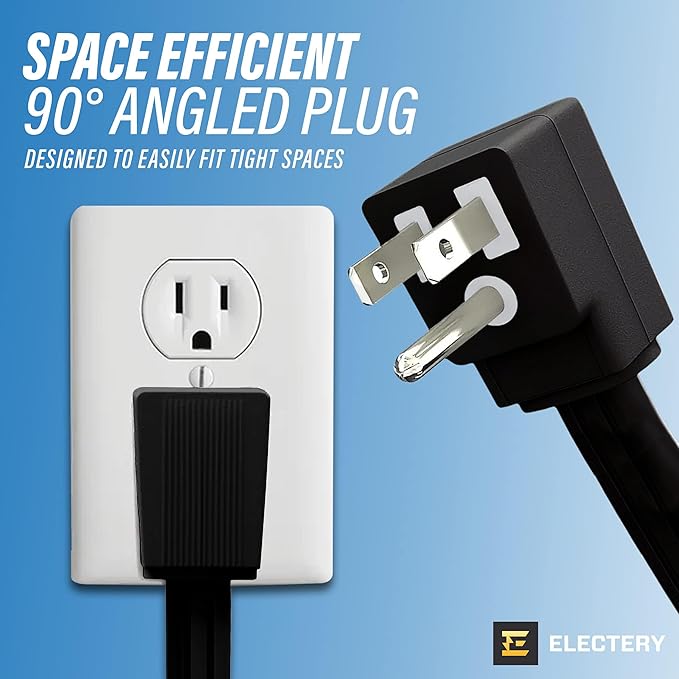 20 ft Heavy Duty Appliance Extension Cord, 14 AWG, 15A 125V 1875W, 3 Prong Flat Plug, ETL Listed, Short Power Extension Cable for Air Conditioner, Refrigerator, Microwave, Indoor Use, Black