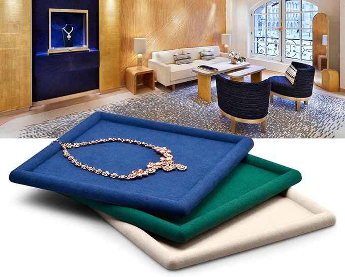 Oirlv Top Microfiber Jewelry Tray Square Nightstand Organizer Rings Earrings