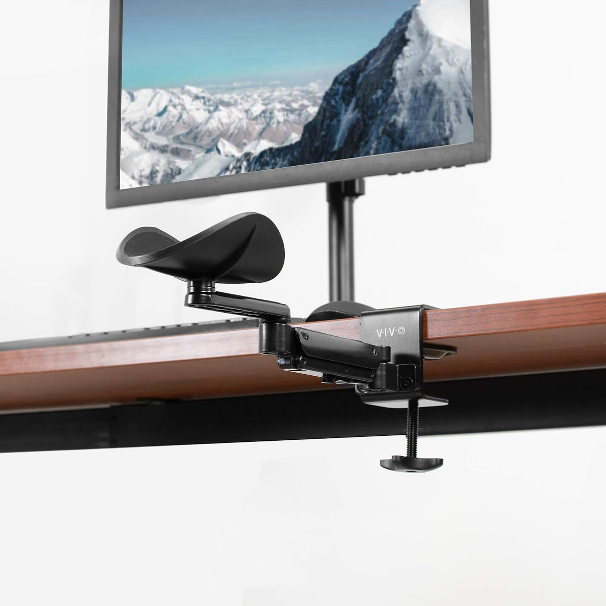 VIVO Black Clamp-on Adjustable Arm Rests, 2 Pack, MOUNT-ARM02P