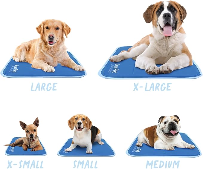 The Green Pet Shop Cool Pet Pad - Medium, Sage Grey - Self-Cooling, Pressure Activated Mat for Dogs & Cats from 21-45 lbs - Non-Toxic Gel, No Water Needed
