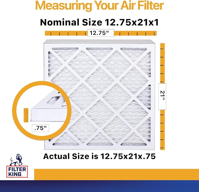 Filter King 12.75x21x1 Air Filter | 6-PACK | MERV 13 | HVAC Pleated AC Furnace