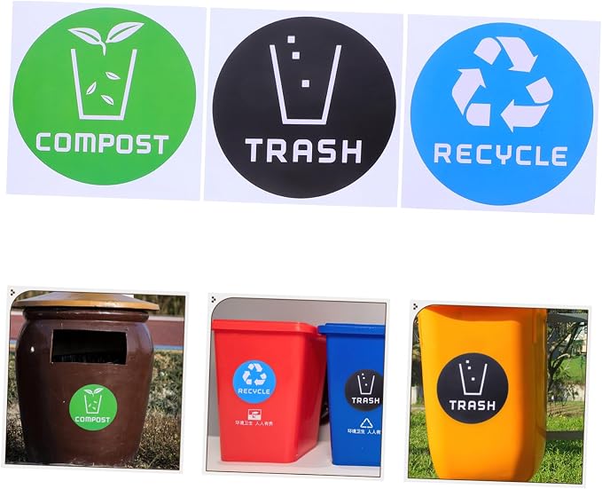 6pcs Decorative Waste Sorting Stickers