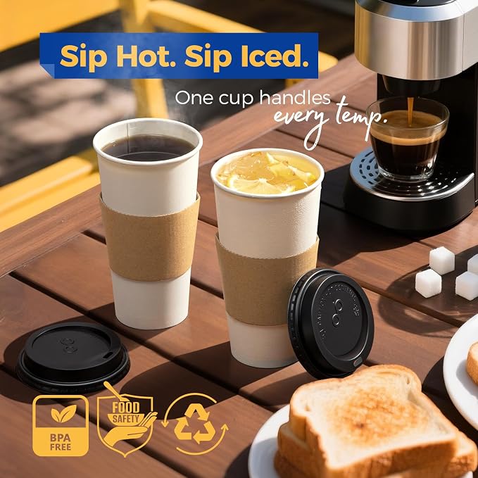 Fit Meal Prep 24 oz 100 Pack To Go Coffee Cups