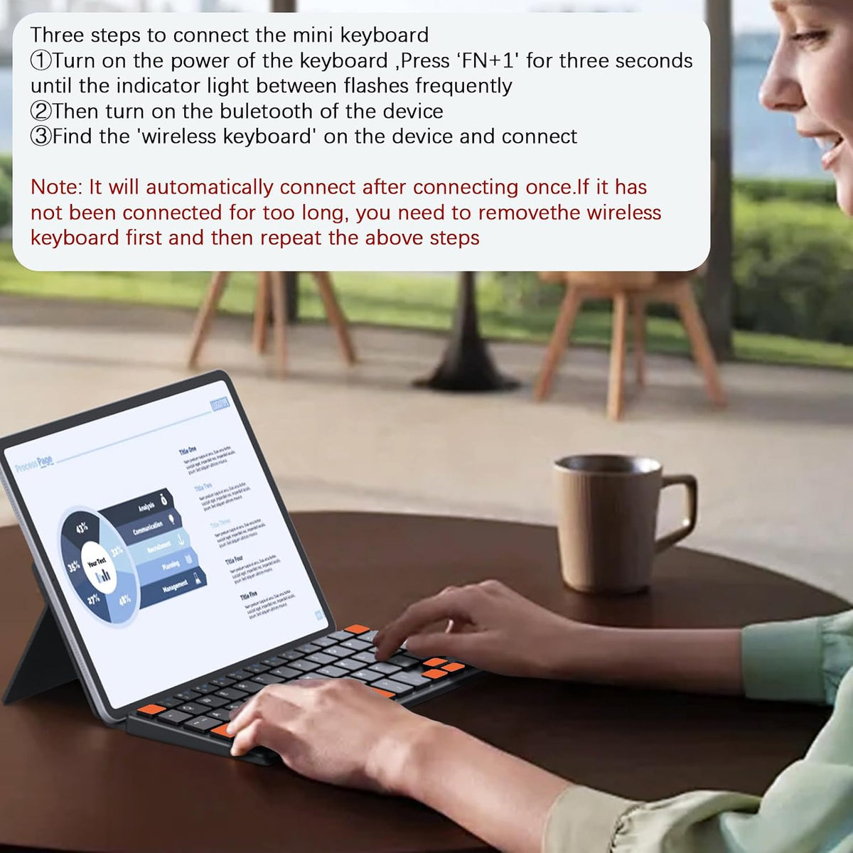 Universal Wireless Keyboards Portable Mini Keyboard with Any-Angle Stand