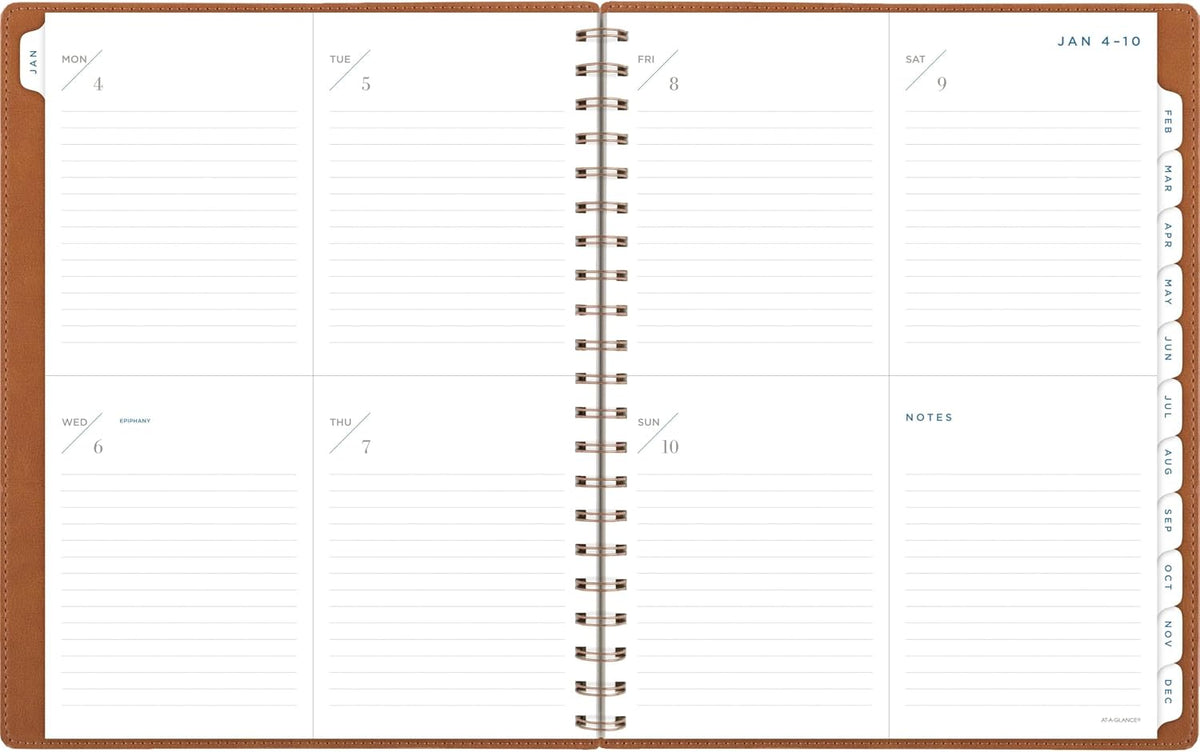 AT-A-GLANCE 2027 Planner, Weekly & Monthly, 13-Month Jan-Jan, 8.5" x 11", Signature, Distressed Brown (YP9050927)